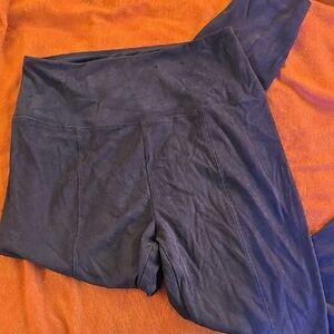 High-Waisted Black Suede Leggings